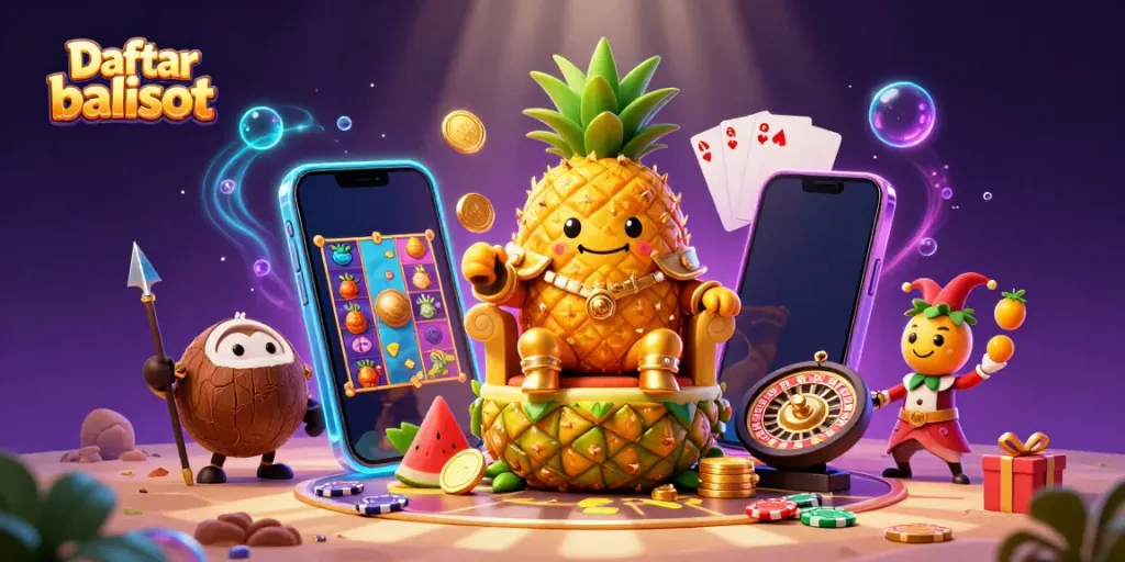 Engage with the thrilling world of Daftar balisot through an exciting casino adventure featuring a golden pineapple king and dynamic elements.