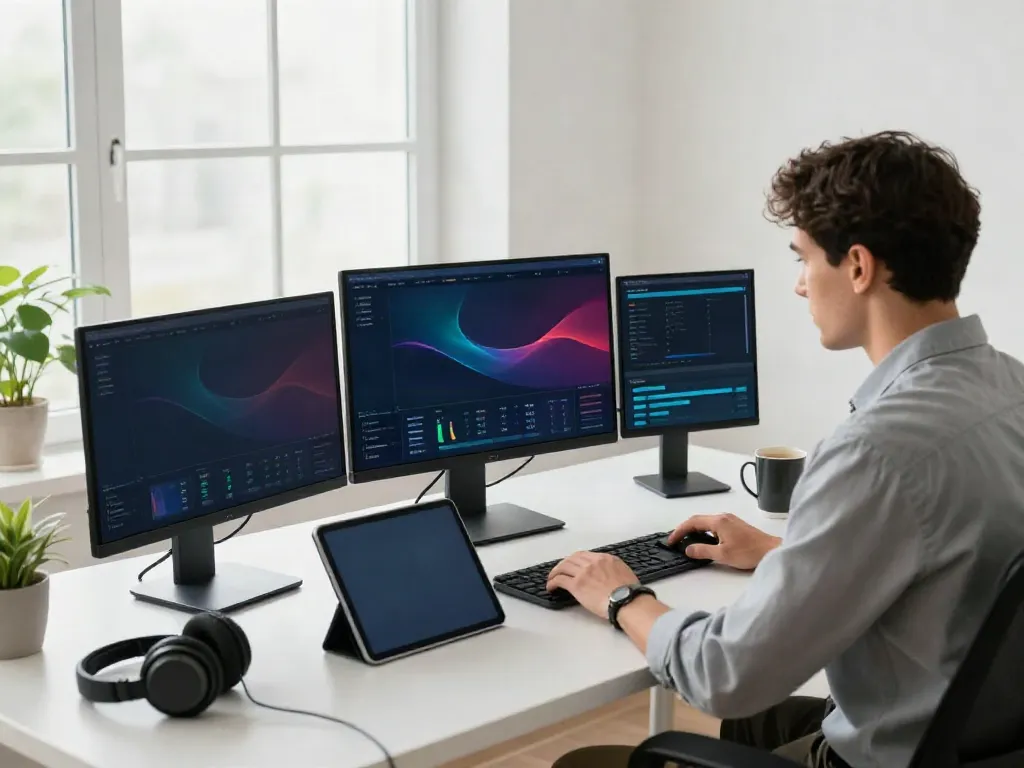 SEO specialist analyzing instant indexing strategies in modern workspace.