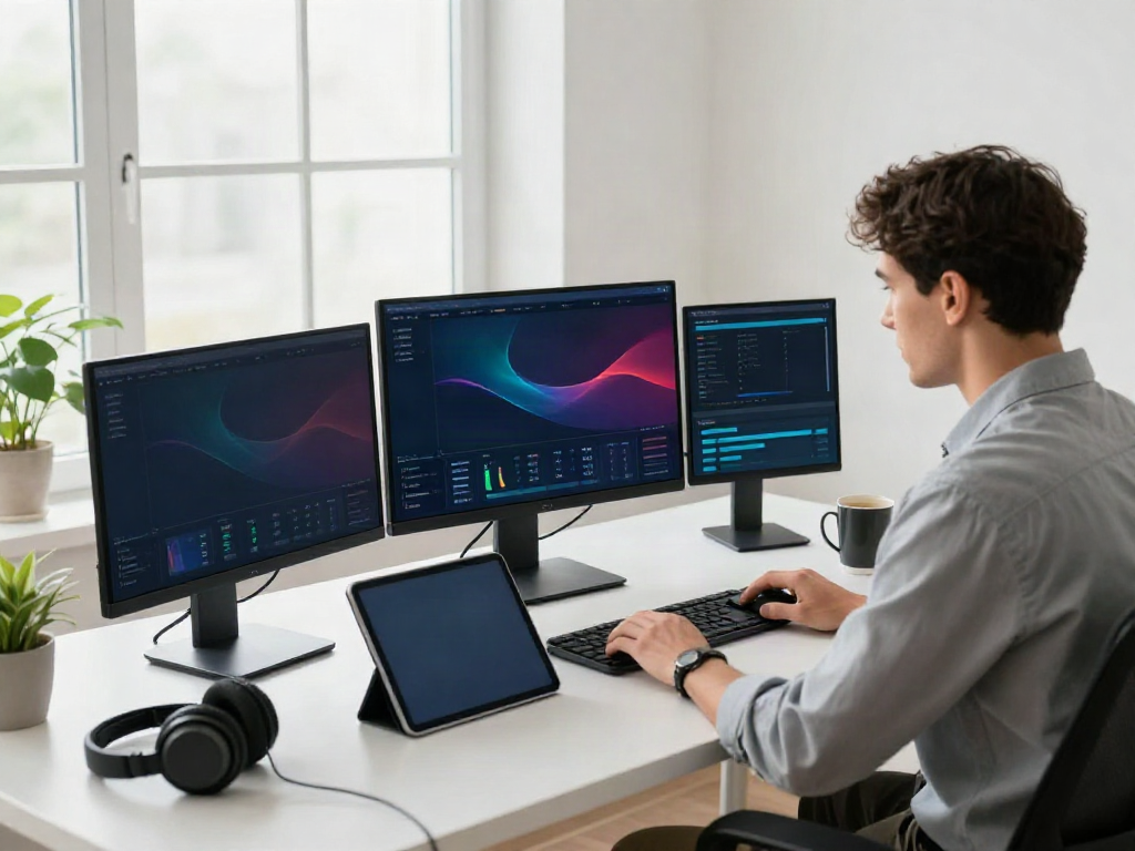 SEO specialist analyzing instant indexing strategies in modern workspace.