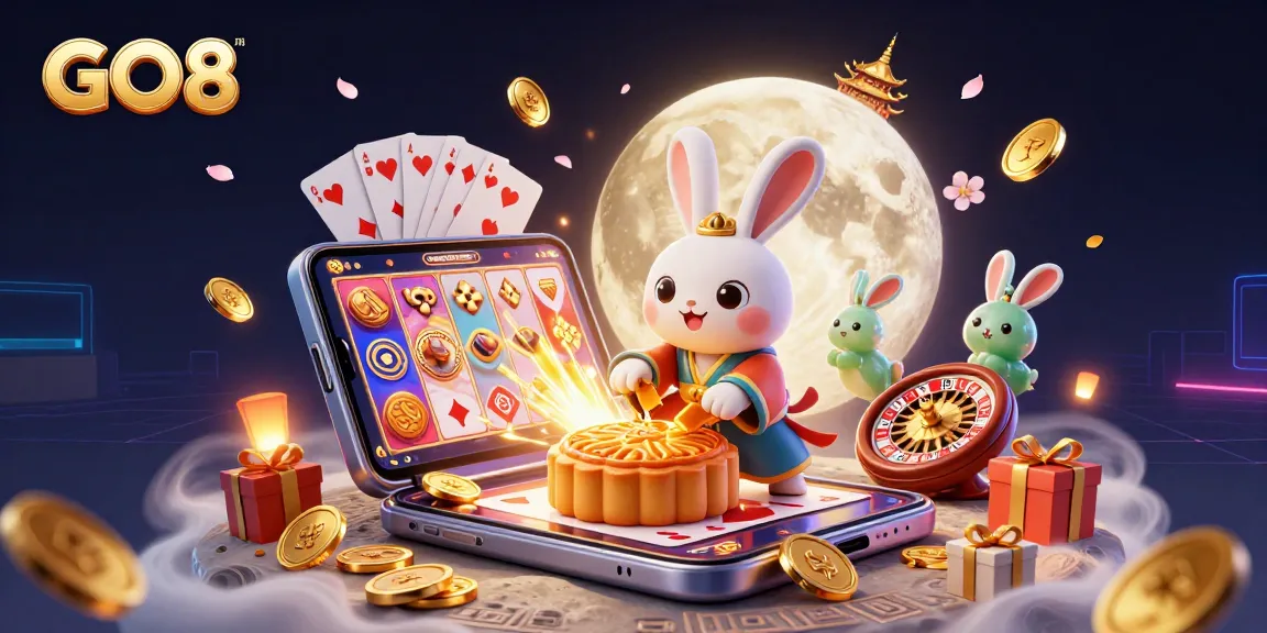 Experience winning excitement at GO8 with our captivating 3D casino scene featuring vibrant games and characters.