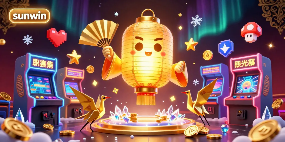 Engage with sunwin's exciting casino experience featuring vibrant 3D game elements and glowing characters.