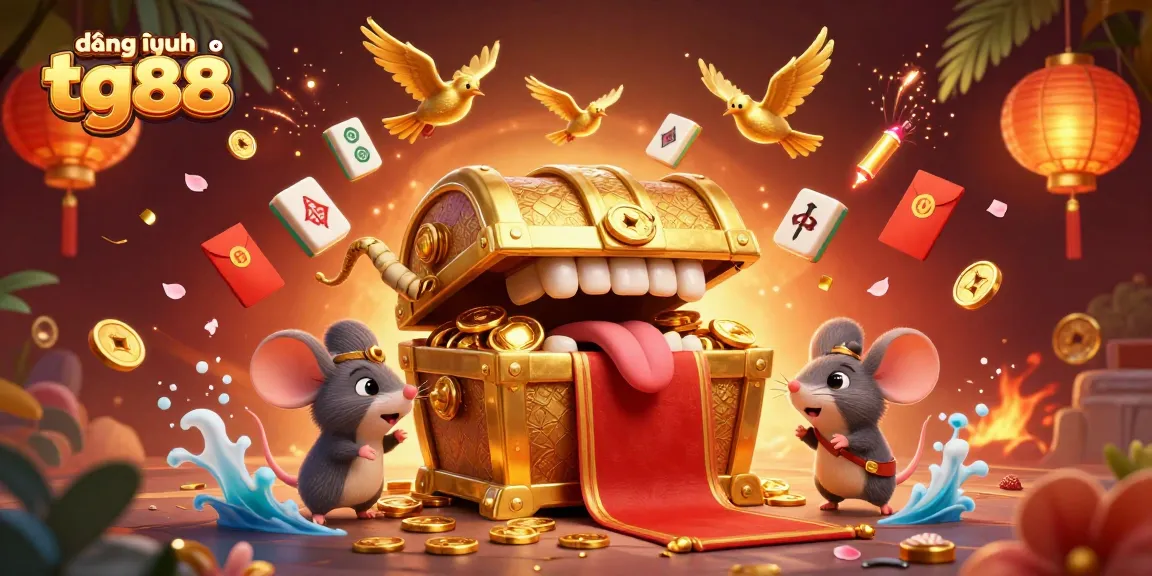 Engage in thrilling games upon logging into TG88 with vibrant casino elements and charming characters.