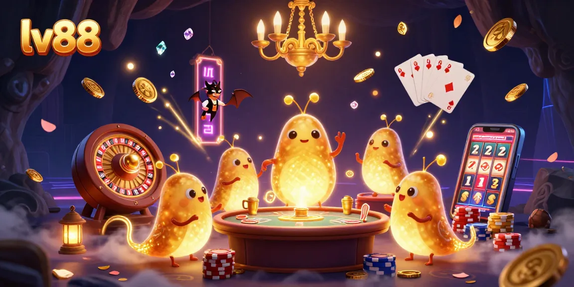 Experience thrilling gameplay at lv88 casino with vibrant glowworms and cascading gems.