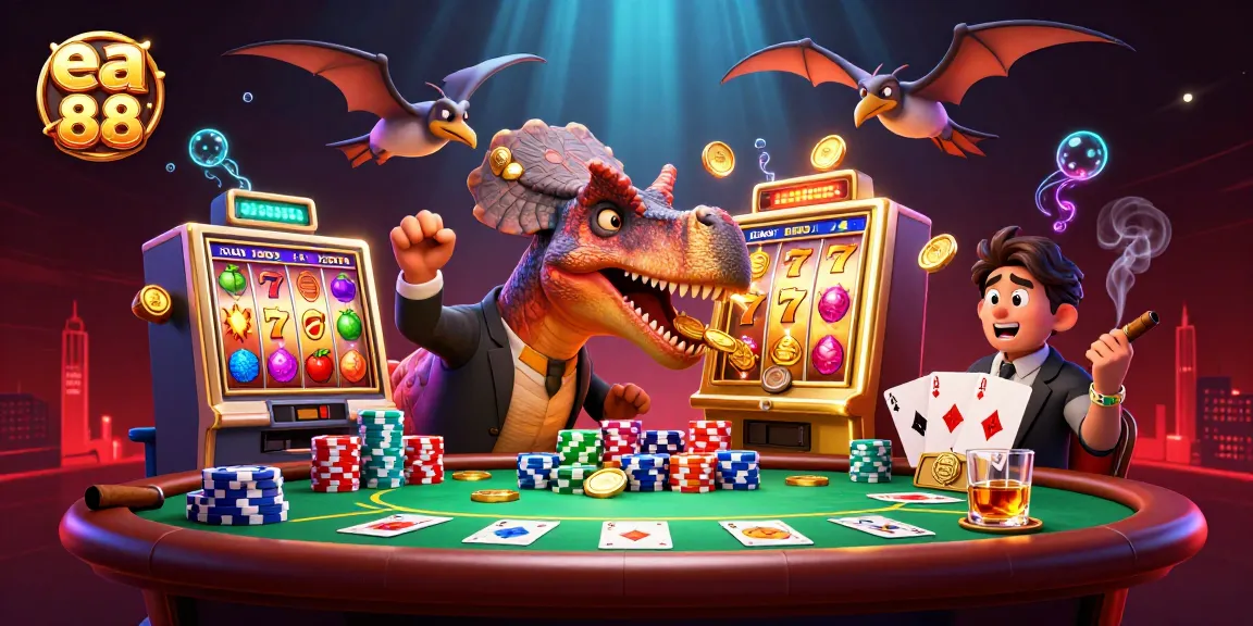 ea 88 features a pachycephalosaurus hitting a jackpot on a slot machine as coins fly